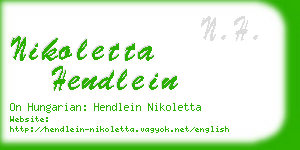 nikoletta hendlein business card